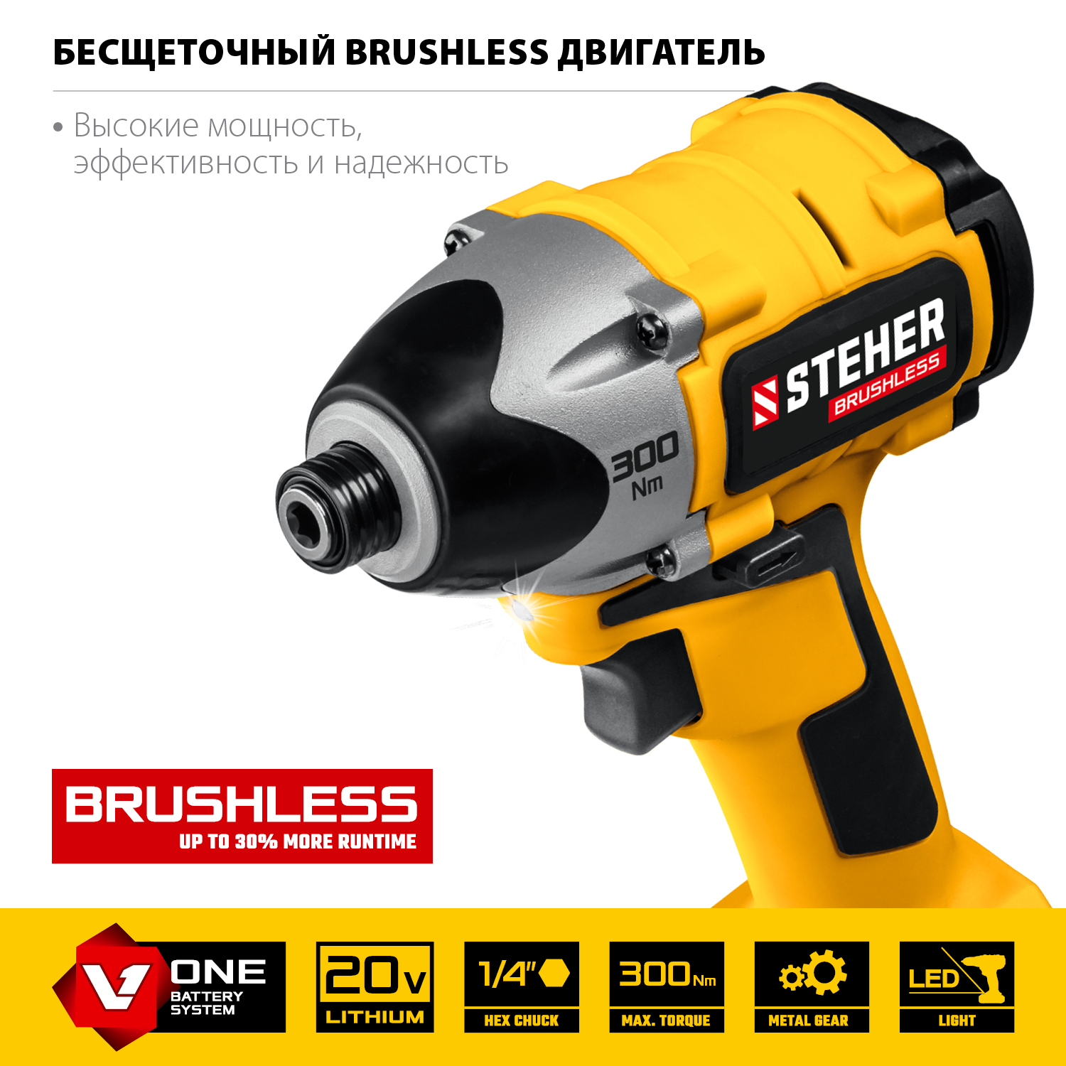 Бесщеточный винтоверт, 2 АКБ (2 Ач), в кейсе CSB-300-2