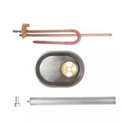 КОМПЛЕКТ: ТЭН RCA 1500W, D48мм, М5, 220V + овальный фланец с прокладкой + анод М5