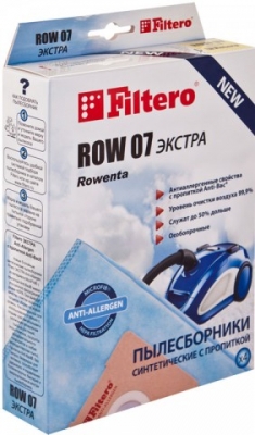 Пылесборник FILTERO ROW 07 (4) Экстра для пылесосов Rowenta